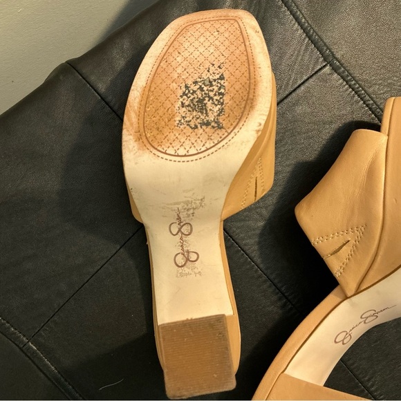 Jessica Simpson Tan Block Heels - Platform Slip-On (size 6M) - Picture 9 of 13